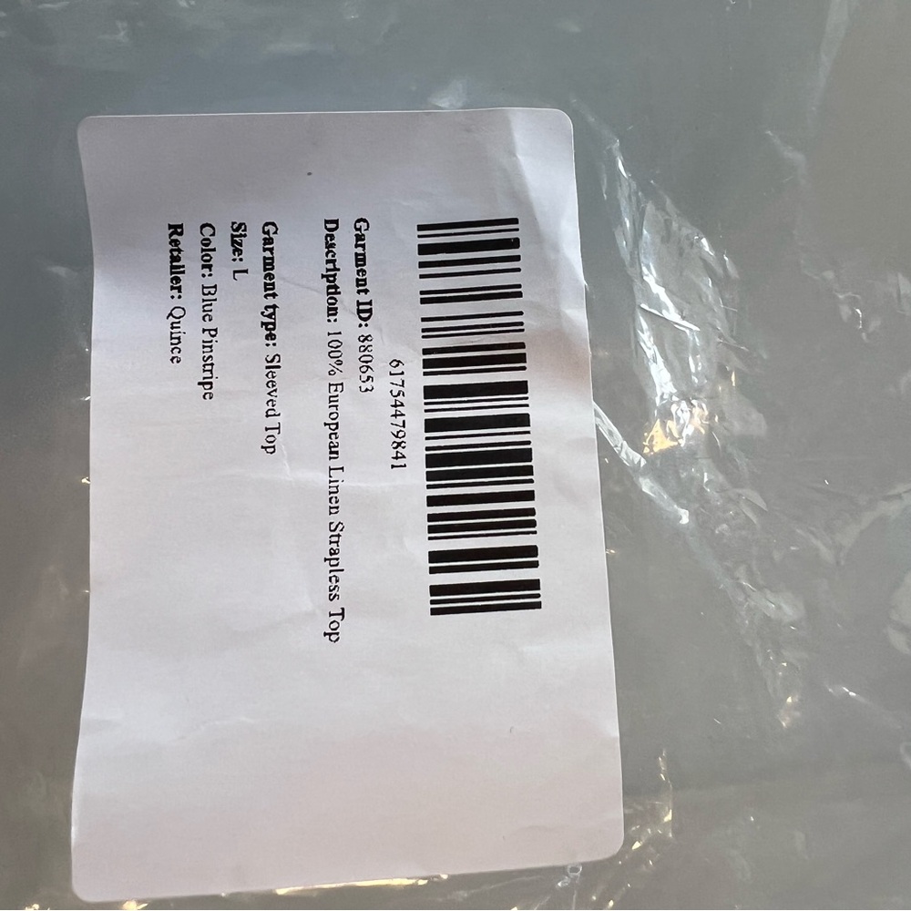 Quince pinstripes blue white Linen Strapless Top 100% European linen - Picture 5 of 5